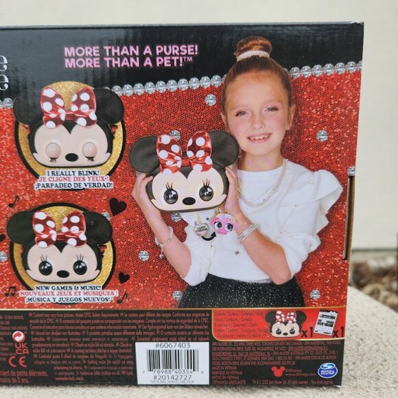 NEW Disney Minnie Mouse Purse Pets Interactive Toy Plush Shoulder Bag Crossbody - Picture 11 of 17